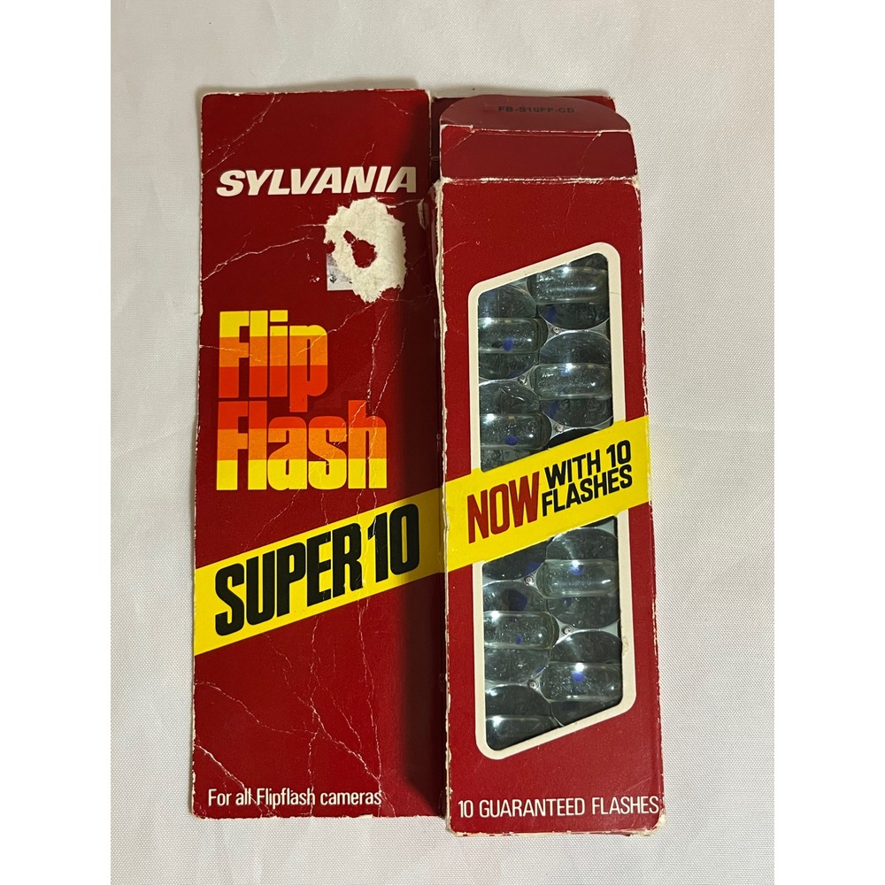Vintage Sylvania Super 10 Flip Flash 10 Flashes Blue Dot FB-S10FF-CD Made in USA